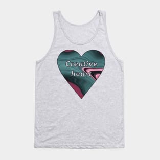 heart patterned with blue grey vinous agate slice Tank Top